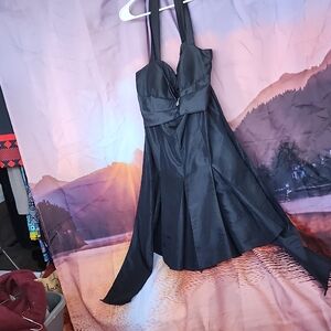 Elegant Black Backless Evening Dress Short